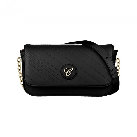 萧邦/Chopard HAPPY SPORT斜挎包 黑色绗缝小牛皮 | 95000-1118