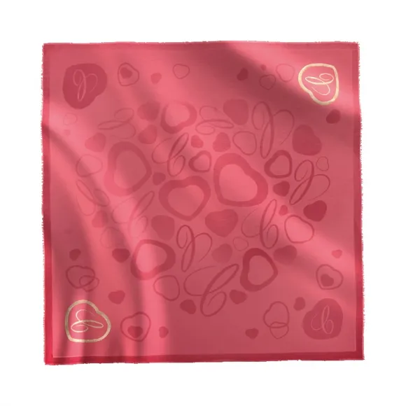 萧邦/Chopard 红色/金色 69％真丝 18％莫代尔 8％羊毛 4％粘胶 1％金属 丝巾 95004-0113