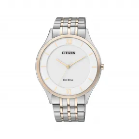 西铁城/Citizen 40MM 不锈钢间玫瑰金色   光动能 男表 AR0074-51A