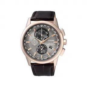 西铁城/Citizen 42.7MM 不锈钢镀玫瑰金色   光动能 男表 AT8113-12H