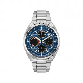 西铁城/Citizen Promaster Tsuno Chrono Racer系列 45 MM 银色不锈钢 太阳能 男表 AV0070-57L