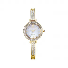 西铁城/Citizen Silhouette Crystal系列 25 MM 金色不锈钢 太阳能 女表 EM0862-56D