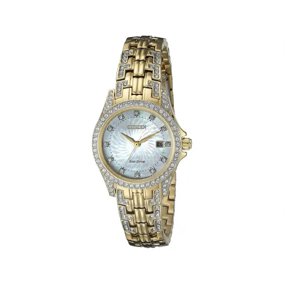 西铁城/Citizen Silhouette Crystal 石英机芯 女表 EW1222-84D