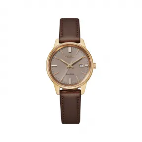 西铁城/Citizen 29 MM 不锈钢镀玫瑰金色 光动能 女表 EW2593-10X