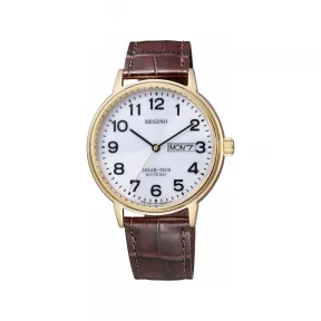 西铁城/Citizen Citizen Reguno 系列 不锈钢镀金 38 MM 太阳能石英 男表 KH5-421-90