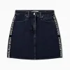 卡尔文·克莱恩/Calvin Klein CALVIN KLEIN女装撞色条纹Logo牛仔短裙 J211832-牛仔休闲系列