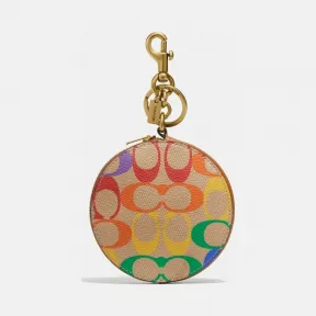 蔻驰/Coach  女士 彩虹经典标志帆布零钱包手袋挂件 1228-GDE1L