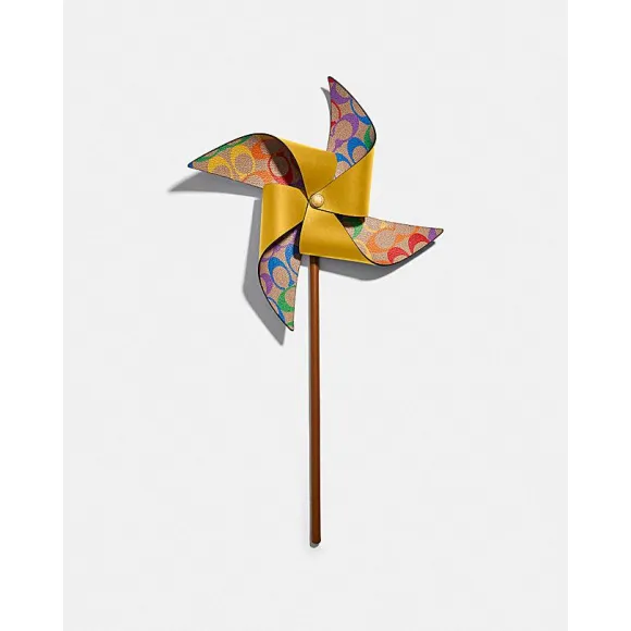 蔻驰/Coach  彩虹经典标志帆布转轮风车 1253-LEM