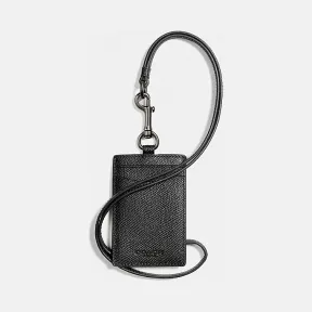 蔻驰/Coach 十字纹皮革证件系索 25689 BLK