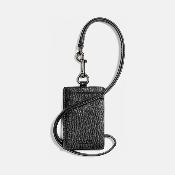 蔻驰/Coach 十字纹皮革证件系索 25689 BLK