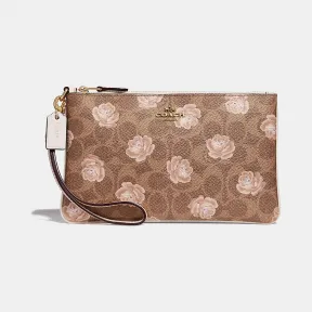 蔻驰/Coach 经典标志玫瑰印花小号腕包 32447 B4T2