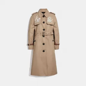 蔻驰/Coach 蕾丝刺绣皮革风衣 33175 KHA