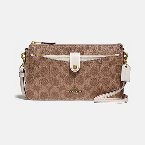 蔻驰/Coach 拼色经典标志帆布NOA POP-UP信使包 37458_B4NQ5