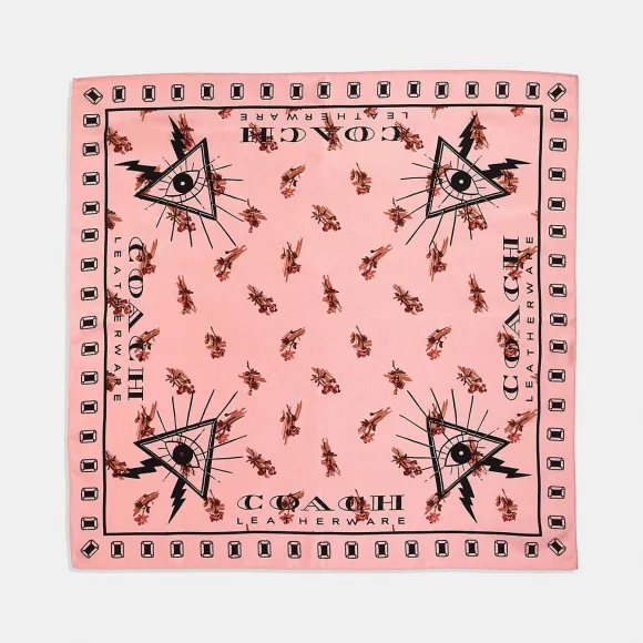 蔻驰/Coach 花卉锥形眼装饰真丝大手帕 40058 PCH