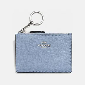 蔻驰/Coach 银色硬件+雾色 PU分层皮革 迷你长款证件包 57841-SV