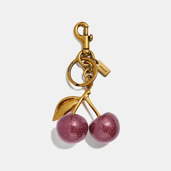 蔻驰/Coach 黄铜色硬件+兰花紫色 树脂 樱桃手袋挂饰 77840-B4-OD
