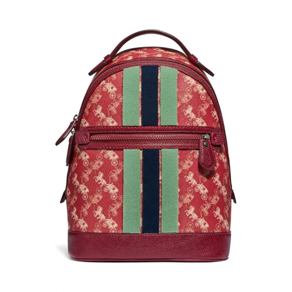 蔻驰/Coach 深红色 女士 帆布 双肩包 79235-V5PES