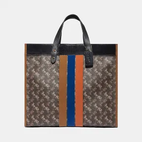 蔻驰/Coach 马车图案印花和VARSITY 条纹40号户外托特包 88243_B4PO0