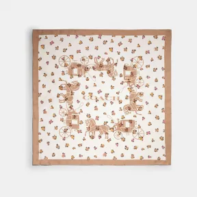 蔻驰/Coach 马车茶玫瑰印花真丝头巾 C0007-CHK