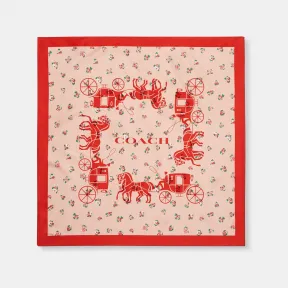 蔻驰/Coach 马车茶玫瑰印花真丝头巾 C0007-LPK