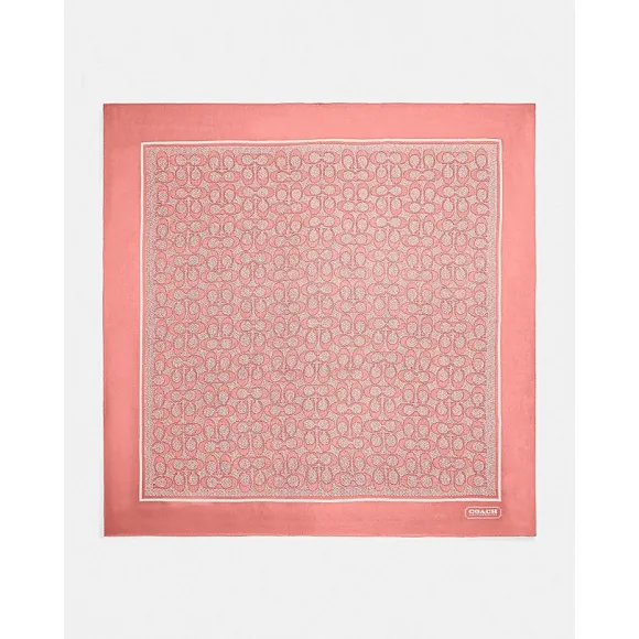 蔻驰/Coach 经典标志复古印花真丝方巾 C2755-RZH-ONE