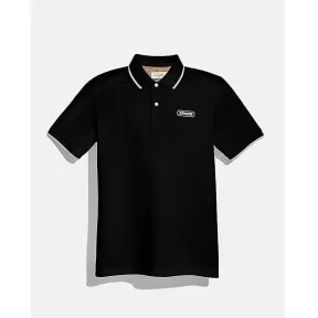 蔻驰/Coach COACH徽章POLO衫 C3723-BLK-S