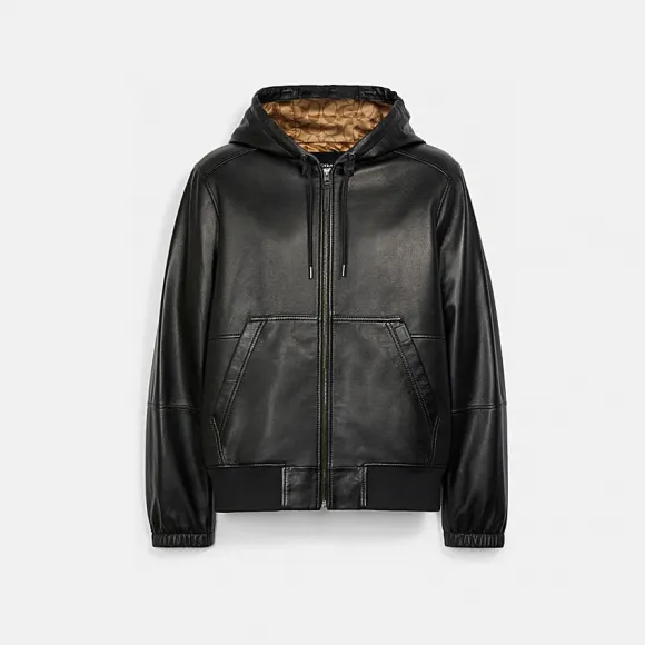 蔻驰/Coach 皮革训练夹克 C5233-BK-KH