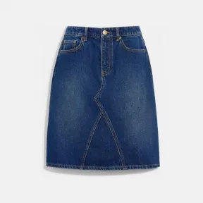 蔻驰/Coach 女士 Vintage Wash Denim 牛仔裙 C8968-U8R-0