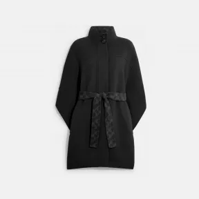 蔻驰/Coach 双面羊毛斗篷 CA489-BLK-XS-S