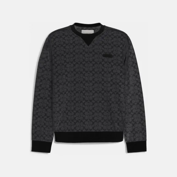 蔻驰/Coach 男士 木炭灰色 Signature 圆领衫 CB490-R8E-L