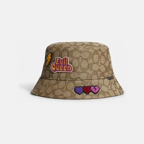 蔻驰/Coach 邪恶皇后图案COACH X DISNEY经典标志提花渔夫帽 CC406-KHA