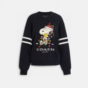 蔻驰/Coach Coach X Peanuts Snoopy Lights 圆领衫 CE458-NAV-L