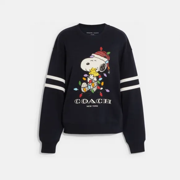 蔻驰/Coach Coach X Peanuts Snoopy Lights 圆领衫 CE458-NAV-M