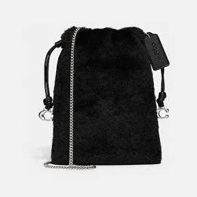 蔻驰/Coach 黑色 羊毛皮拉伸手包 CE759-LHBLK