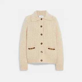 蔻驰/Coach 米白色 针织套装开衫 CF042-CRM-XS