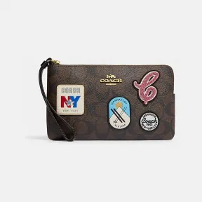 蔻驰/Coach 经典标志滑雪图案贴饰大号角拉链腕包 CF457-IMOSN