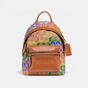 蔻驰/Coach  彩虹色经典标志CHARTER 18号背包 CJ878-EVP