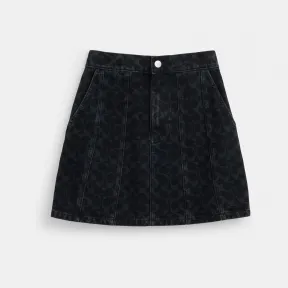 蔻驰/Coach 黑色标志性牛仔裙 CL400-BLK-XS