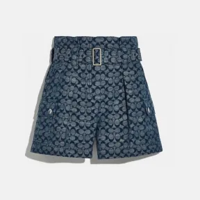 蔻驰/Coach Chambray系列 女士 经典标志腰带短裤 4243-CMB