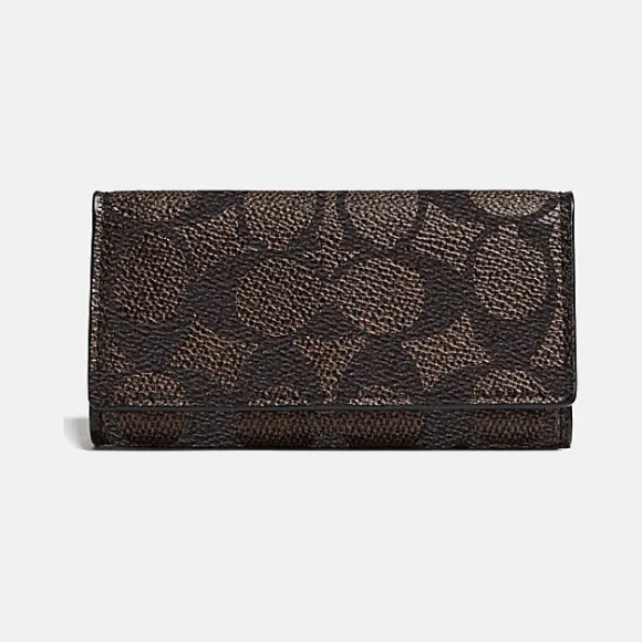 蔻驰/Coach 经典标志帆布4环钥匙包 63266_MAH