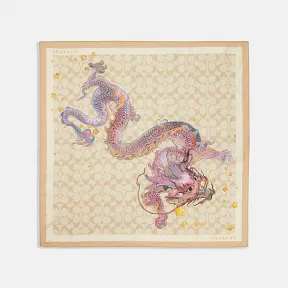 蔻驰/Coach 新年系列龙图案经典标志桑蚕丝大手帕 CQ241-OUV