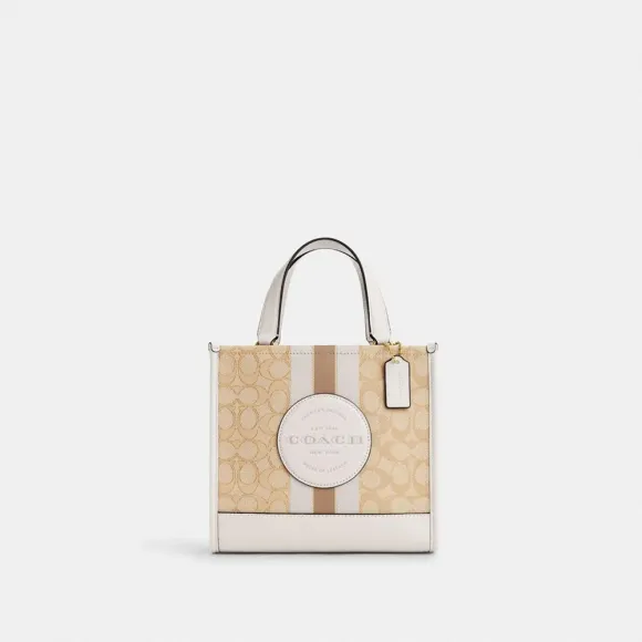 蔻驰/Coach 经典条纹和COACH贴饰DEMPSEY 22号托特包 CQ878-IMXCY