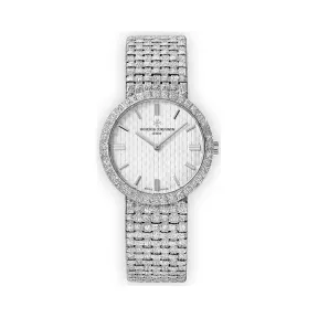 江诗丹顿/Vacheron Constantin Patrimony传承系列 18k白金镶钻 石英机芯 女表 25162-206