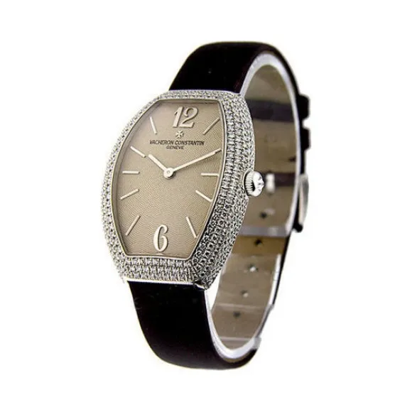 江诗丹顿/Vacheron Constantin Egerie系列 18k白金镶钻 石英机芯 女表 25541-000G-905