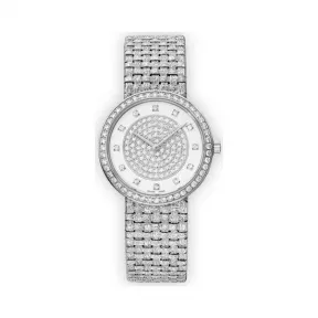 江诗丹顿/Vacheron Constantin Patrimony传承系列 18k白金镶钻 石英机芯 女表 25562-206