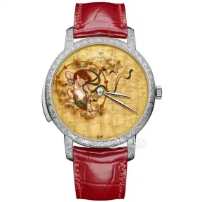 江诗丹顿/Vacheron Constantin 阁楼工匠系列 41 MM 18k白金，表壳通体以手工雕刻精美装饰图案 手动机械机芯 男表 6600C-000G-B731