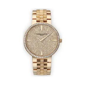 江诗丹顿/Vacheron Constantin Patrimony传承系列 18k玫瑰金镶钻 手动机械机芯 男表 81576-