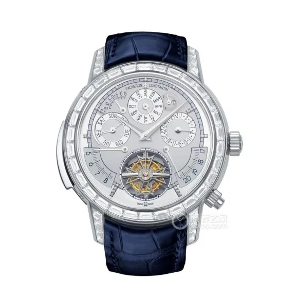 江诗丹顿/Vacheron Constantin 阁楼工匠系列 47 MM 18k白金，表圈、表耳和三问报时滑杆上镶嵌63颗长阶梯形切割钻石（约11.70克拉） 手动机械机芯 男表 9707C-000G-B639