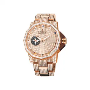 昆仑/Corum 48MM 玫瑰金配长方形钻石表圈 自动机械机芯 947-946-85-V703-AG72