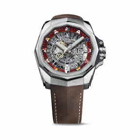 昆仑/Corum 39毫米金桥圆形腕表 系列 18kt白金，双层防反射蓝宝石水晶，蓝宝石底盖，76颗全切面蓝宝石，1.40克拉 手动机械机芯 A082-03211–082.402.04-0F62WO01